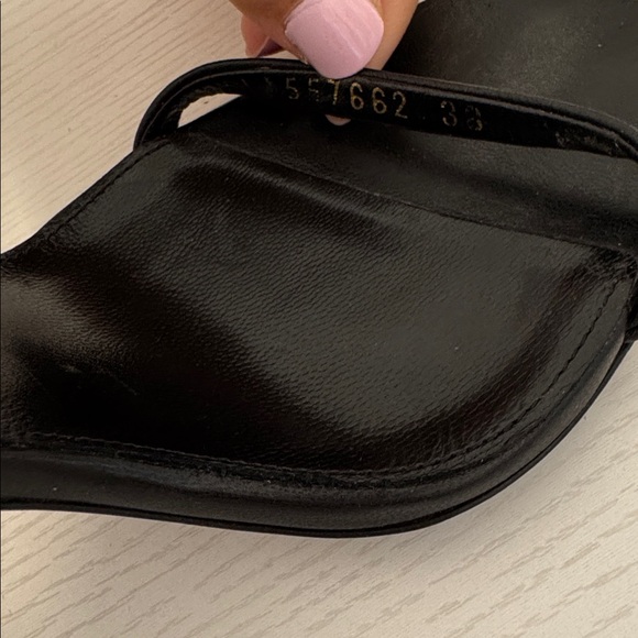 Saint Laurent Opyum YSL Logo Black Leather Silver High Heel Sandal EU 38 US 8 - Picture 10 of 10